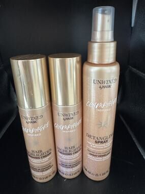 Unwind by Hask Champagne Finishing Spray & 2 Hair Highlighting Finishing Creams